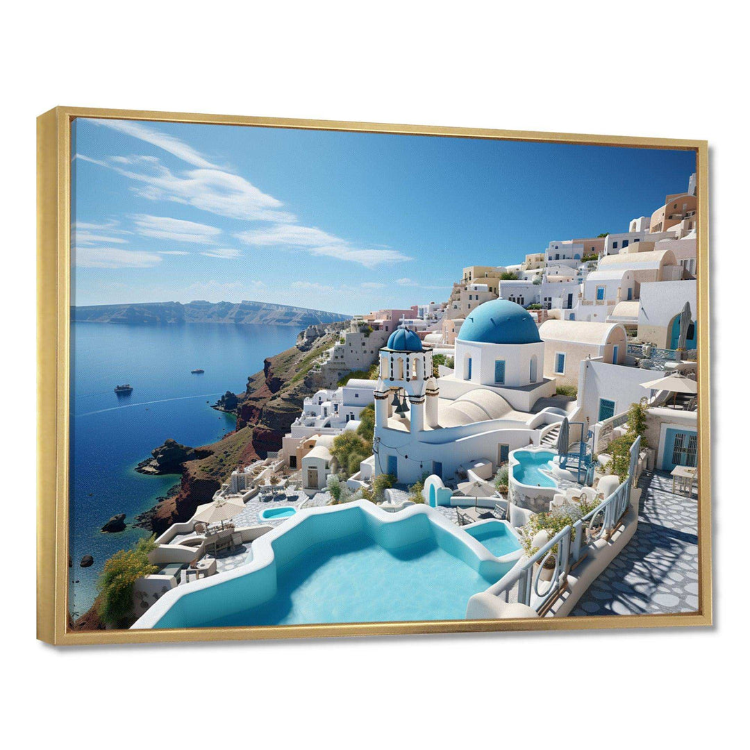 Greece Santorini Dreams I - Landscapes Canvas Wall Art