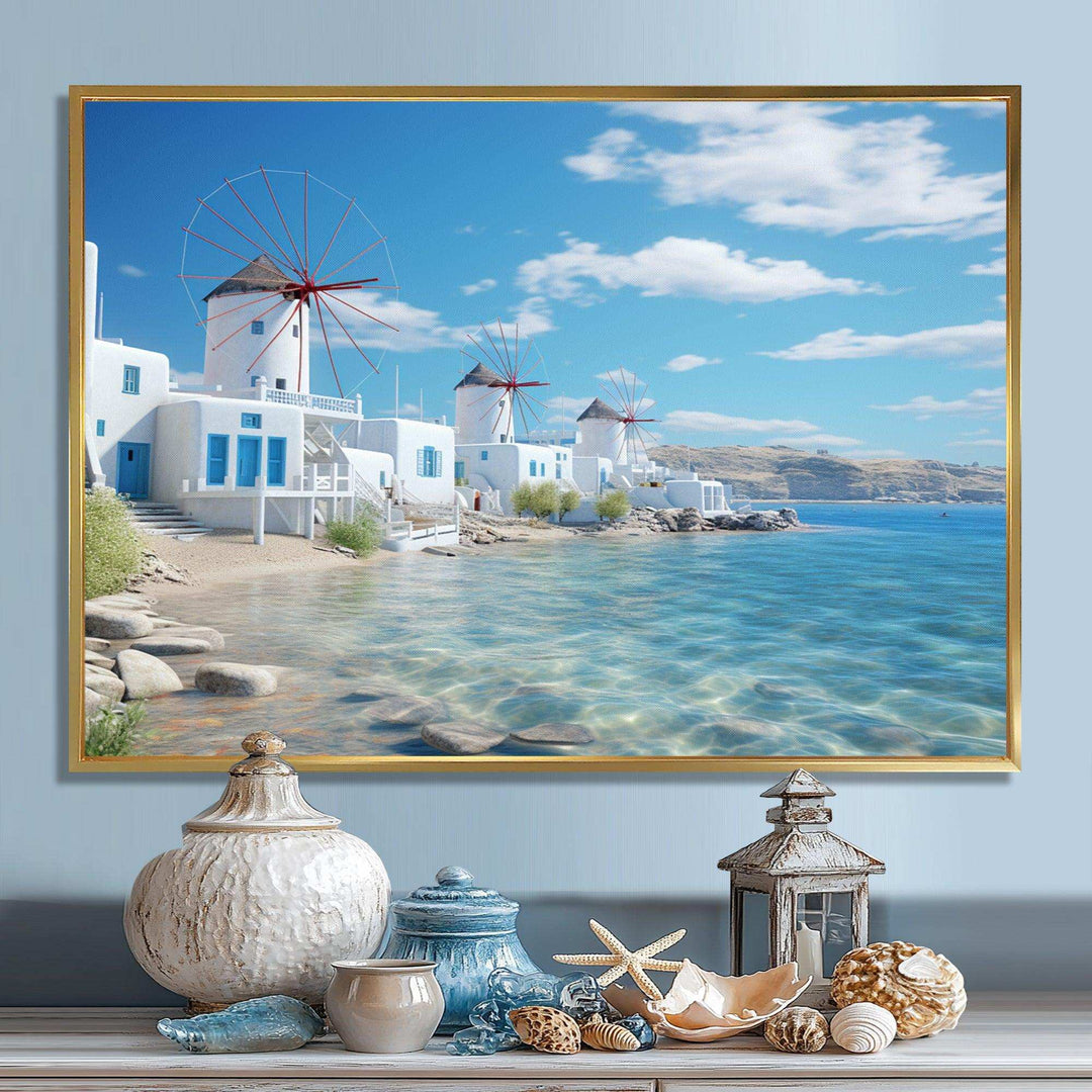 Greece Serenity In Mykonos - Landscapes Canvas Wall Art