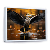 Yellow Black Heron Elegance Unveiled - Heron Canvas Wall Art