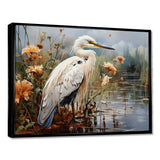 White Peach Heron Herons Haven - Animals Canvas Wall Art