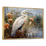 White Peach Heron Herons Haven - Animals Canvas Wall Art