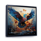 Heron Majestic Wings Pointillism - Teal Heron Wall Art