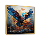 Heron Majestic Wings Pointillism - Teal Heron Wall Art