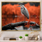 Heron Serenity In Monochrome - Heron Living Room Wall Art