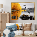 Heron Silent Waters - Heron Bedroom Wall Art