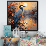 Heron Waterside Serenade Pointillism - Heron Wall Art Prints