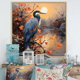 Heron Waterside Serenade Pointillism - Heron Wall Art Prints