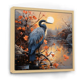 Heron Waterside Serenade Pointillism - Heron Wall Art Prints