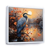Heron Waterside Serenade Pointillism - Heron Wall Art Prints