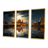 Hinduisim Golden Temple I - 3-Piece Canvas Wall Art