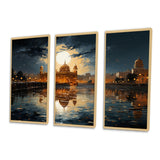 Hinduisim Golden Temple I - 3-Piece Canvas Wall Art