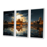 Hinduisim Golden Temple I - 3-Piece Canvas Wall Art