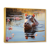 Hippopotamus Mighty Hippo Pastoral - Gray Hippopotamus Wall Art
