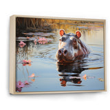 Hippopotamus Mighty Hippo Pastoral - Gray Hippopotamus Wall Art