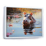 Hippopotamus Mighty Hippo Pastoral - Gray Hippopotamus Wall Art
