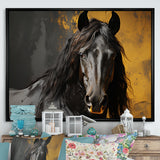 Yellow Horse Bold Elegance - Horse Living Room Wall Art