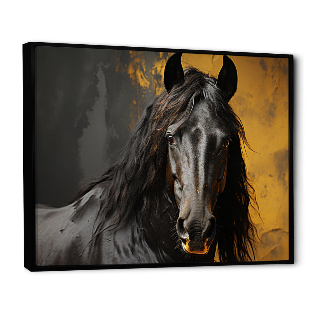 Yellow Horse Bold Elegance - Horse Living Room Wall Art