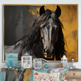Yellow Horse Bold Elegance - Horse Living Room Wall Art