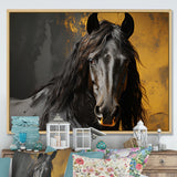 Yellow Horse Bold Elegance - Horse Living Room Wall Art