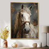 White Horse Equestrian Duality II - Animals Canvas Wall Art