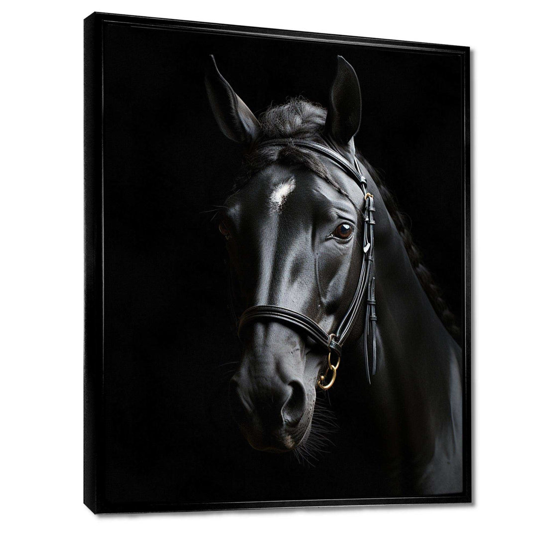 Black And White Horse Elegance - Animals Canvas Wall Art