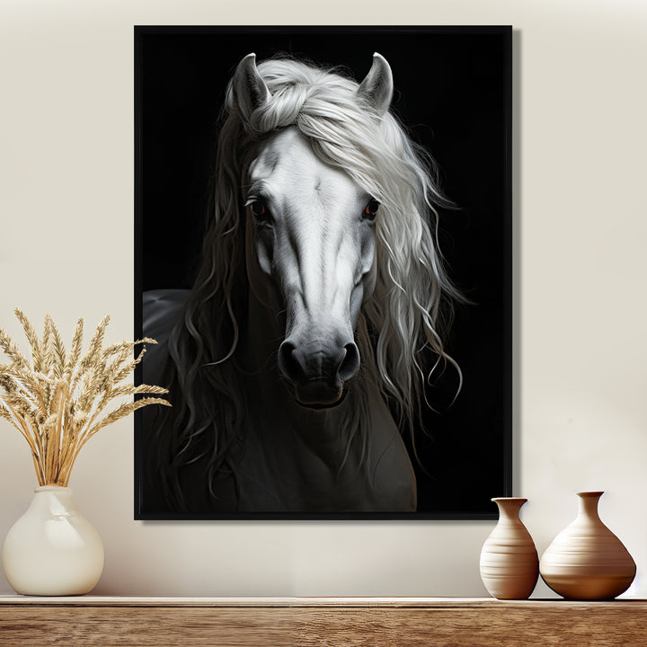 Grey Horse Majestic Monochrome - Horse Home Decor Art