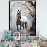 Grey Horse Mystical Encounter - Horse Canvas Wall Art