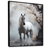 Grey Horse Mystical Encounter - Horse Canvas Wall Art