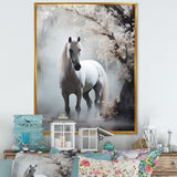 Grey Horse Mystical Encounter - Horse Canvas Wall Art