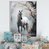 Grey Horse Mystical Encounter - Horse Canvas Wall Art
