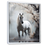 Grey Horse Mystical Encounter - Horse Canvas Wall Art
