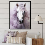 Pink White Horse Contours - Horse Wall Art Prints