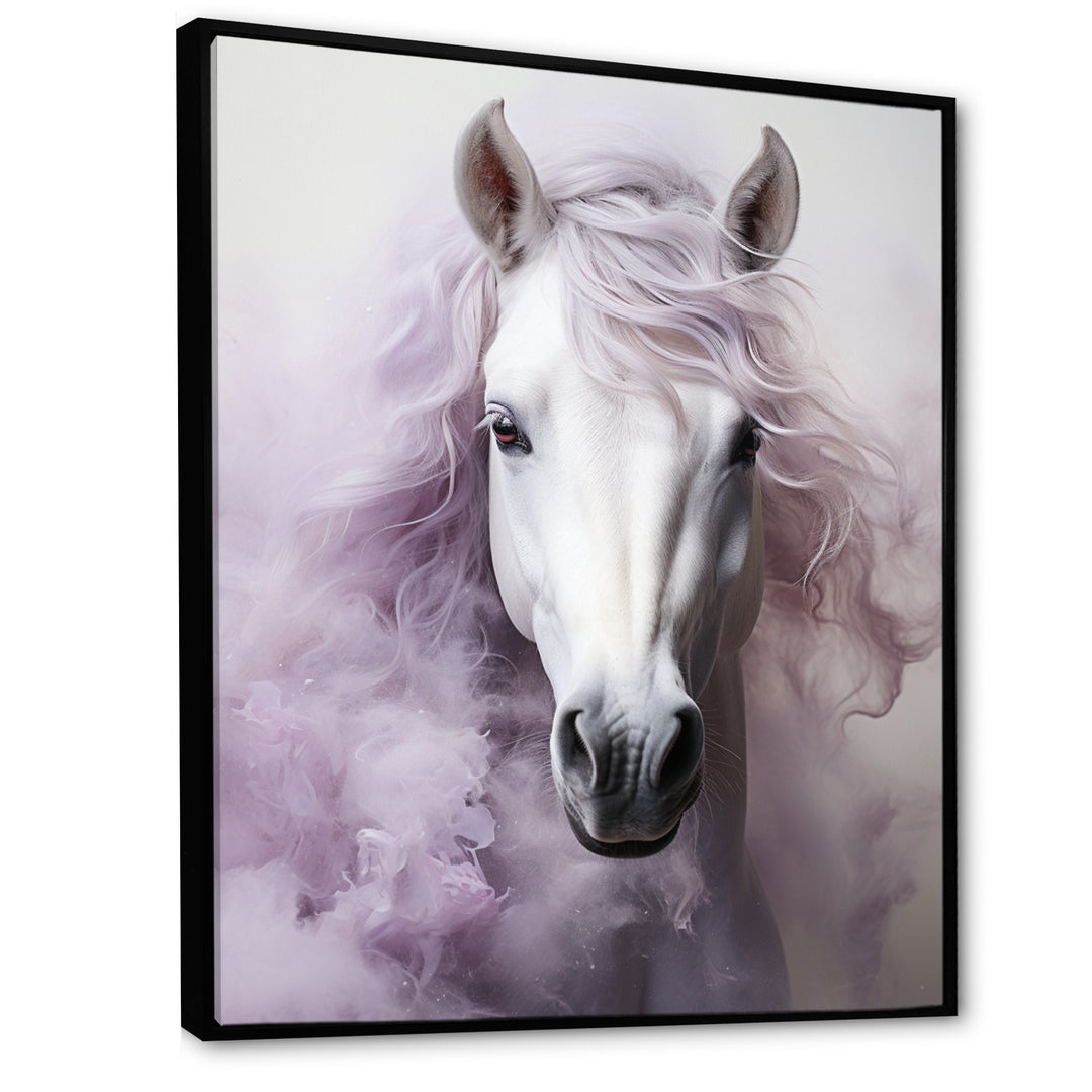 Pink White Horse Contours - Horse Wall Art Prints