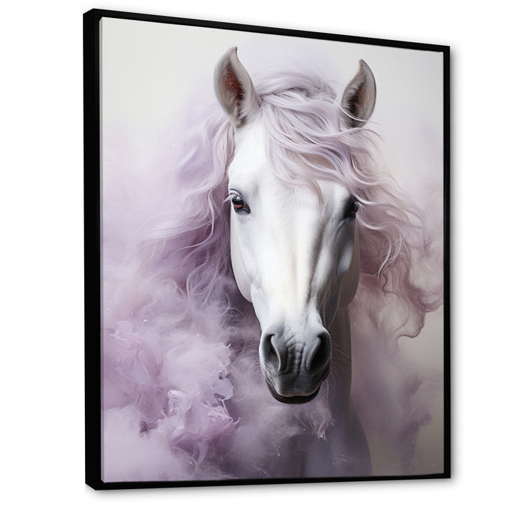 Pink White Horse Contours - Horse Wall Art Prints