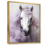 Pink White Horse Contours - Horse Wall Art Prints