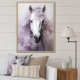 Pink White Horse Contours - Horse Wall Art Prints
