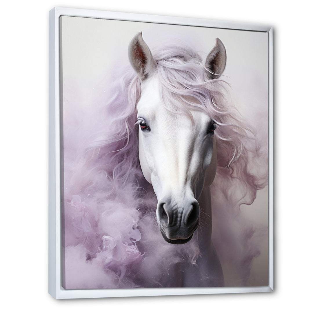 Pink White Horse Contours - Horse Wall Art Prints