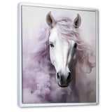Pink White Horse Contours - Horse Wall Art Prints