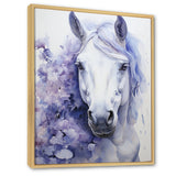Purple White Horse Contours Pointillism - Horse Wall Art Prints