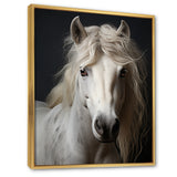 White Horse Subdued Tones - Horse Living Room Wall Art