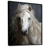White Horse Subtle Whispers - Horse Canvas Wall Art