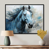 Blue Horse Vibrant Blue Equine I - Animals Canvas Wall Art