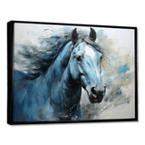 Blue Horse Vibrant Blue Equine I - Animals Canvas Wall Art