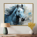 Blue Horse Vibrant Blue Equine I - Animals Canvas Wall Art