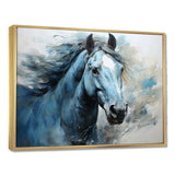 Blue Horse Vibrant Blue Equine I - Animals Canvas Wall Art