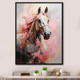 Pink White Horse Vibrant Pink Equine - Horse Wall Art Prints