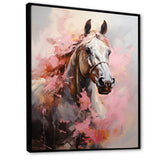 Pink White Horse Vibrant Pink Equine - Horse Wall Art Prints