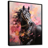 Pink Black Horse Vibrant Pink Equine - Pink Horse Wall Art