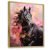 Pink Black Horse Vibrant Pink Equine - Pink Horse Wall Art