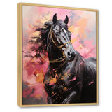 Pink Black Horse Vibrant Pink Equine - Pink Horse Wall Art